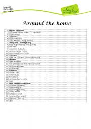 English Worksheet: Arount the home