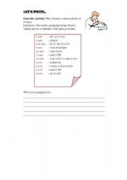 English Worksheet: Daily activities (Exercise on simple present tense)