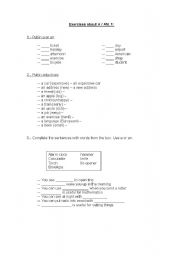 English Worksheet: A/ An activities