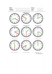 English Worksheet: Time 2