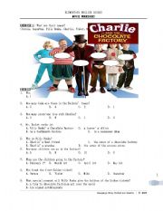 English Worksheet: Charlie and the Chocolate FActory