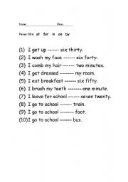 English worksheet: prepositions 