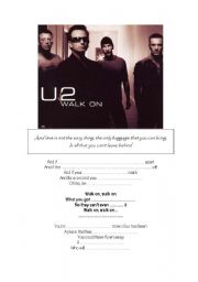 English worksheet: Walk On - U2