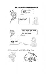 English Worksheet: MISS BUTTERFLY