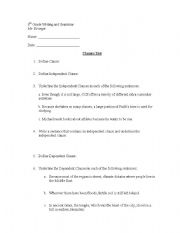 English Worksheet: Clause Test