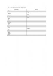 English worksheet: PLURAL FORMS