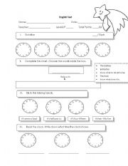 English Worksheet: What time it is