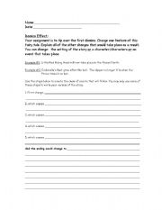 English worksheet: Domino Effect