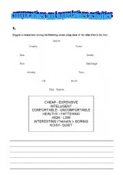 English worksheet: Comparatives and superlatives activities