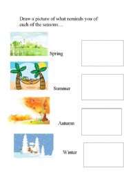 English Worksheet: seasons matching 