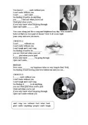 English Worksheet: A great song to practice using -can,cant. 