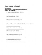 English worksheet: Check the mistake 