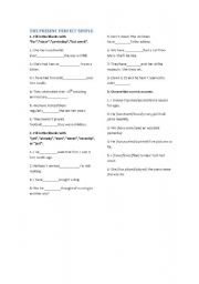 English worksheet: the present perfect simple