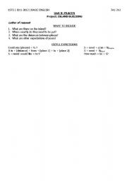 English worksheet: Project: Building an island