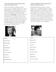 English Worksheet: Information gap biographies first ladies