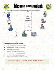 English worksheet: Jobs and occupations