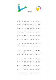 English worksheet: Toy word search