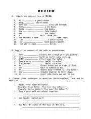 English Worksheet: Review Present Simple