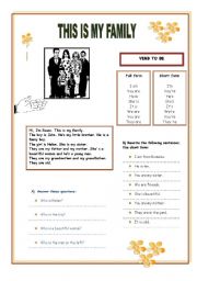 English Worksheet: family