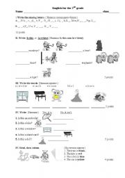 English Worksheet: Final test