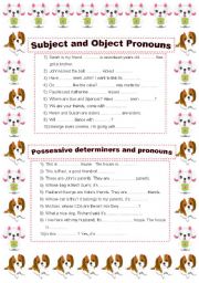 Subject/object pronouns Possessive determiners/pronouns