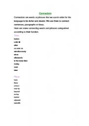 English worksheet: Connectors