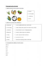 English worksheet: thanksgiving Day Symbols