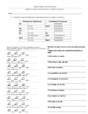 English Worksheet: EXERCISE POSSESIVES