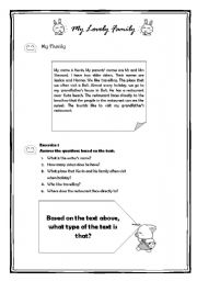 English worksheet: Family Description