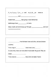 English worksheet: Means of transport