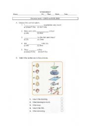 English Worksheet: Likes and dislikes