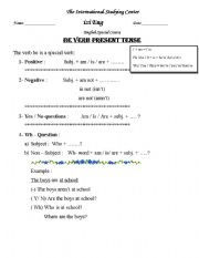 English worksheet: Verb be present 