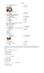 English worksheet: middle test