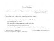 English Worksheet: Pick a Path Story Line for 7th grade