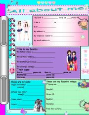 English Worksheet: for girls