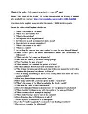 English Worksheet: Clash of the gods - Odysseus