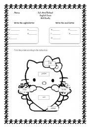 English Worksheet: letters and animals