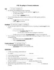 English Worksheet: Will/ Be going to/ Present continuous