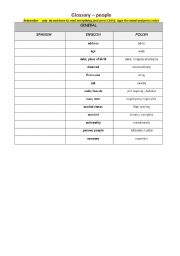 English worksheet: vocabulary