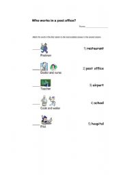 English worksheet: Works with places