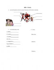 English worksheet: Family -Kids