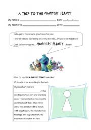 English Worksheet: A trip to The Monsters Planet