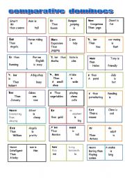 English Worksheet:  comparative dominoes