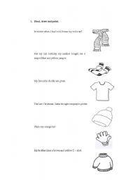 English Worksheet: Clothes and colours!