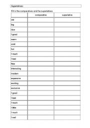 English Worksheet: Superlative