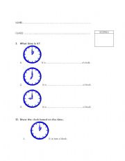 English Worksheet: time worksheet