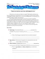 English Worksheet: Psychology of an Audience