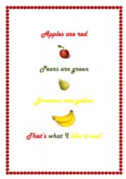 English worksheet: Apples are red