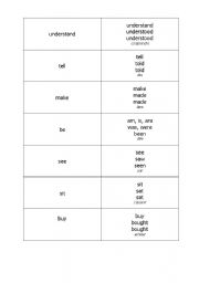 English worksheet: Irregular verbs Flashcards