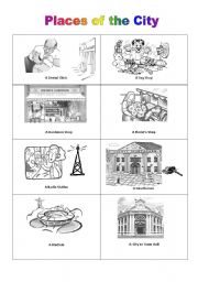 English Worksheet: Places of the City 4th flash-card